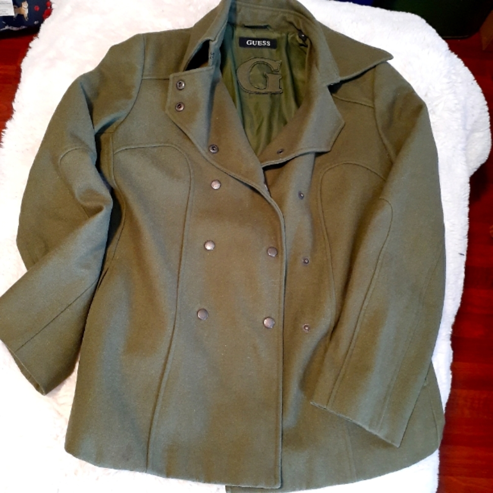 Guess wool jacket! Size Medium, Green color.